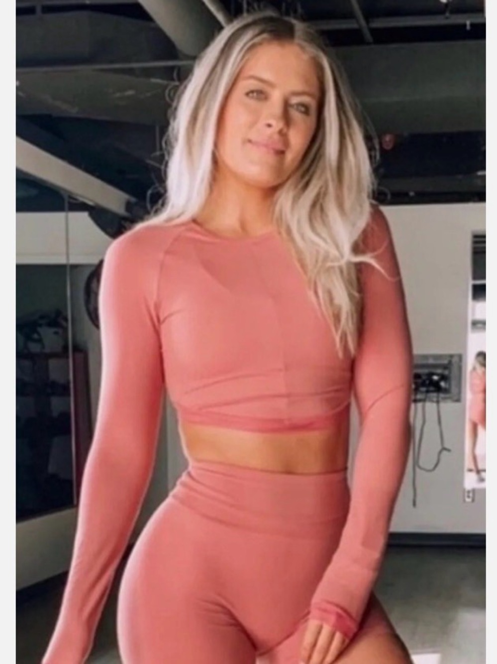 Gymshark x Whitney Simmons 2-piece, matching  long sleeve crop and legging set
